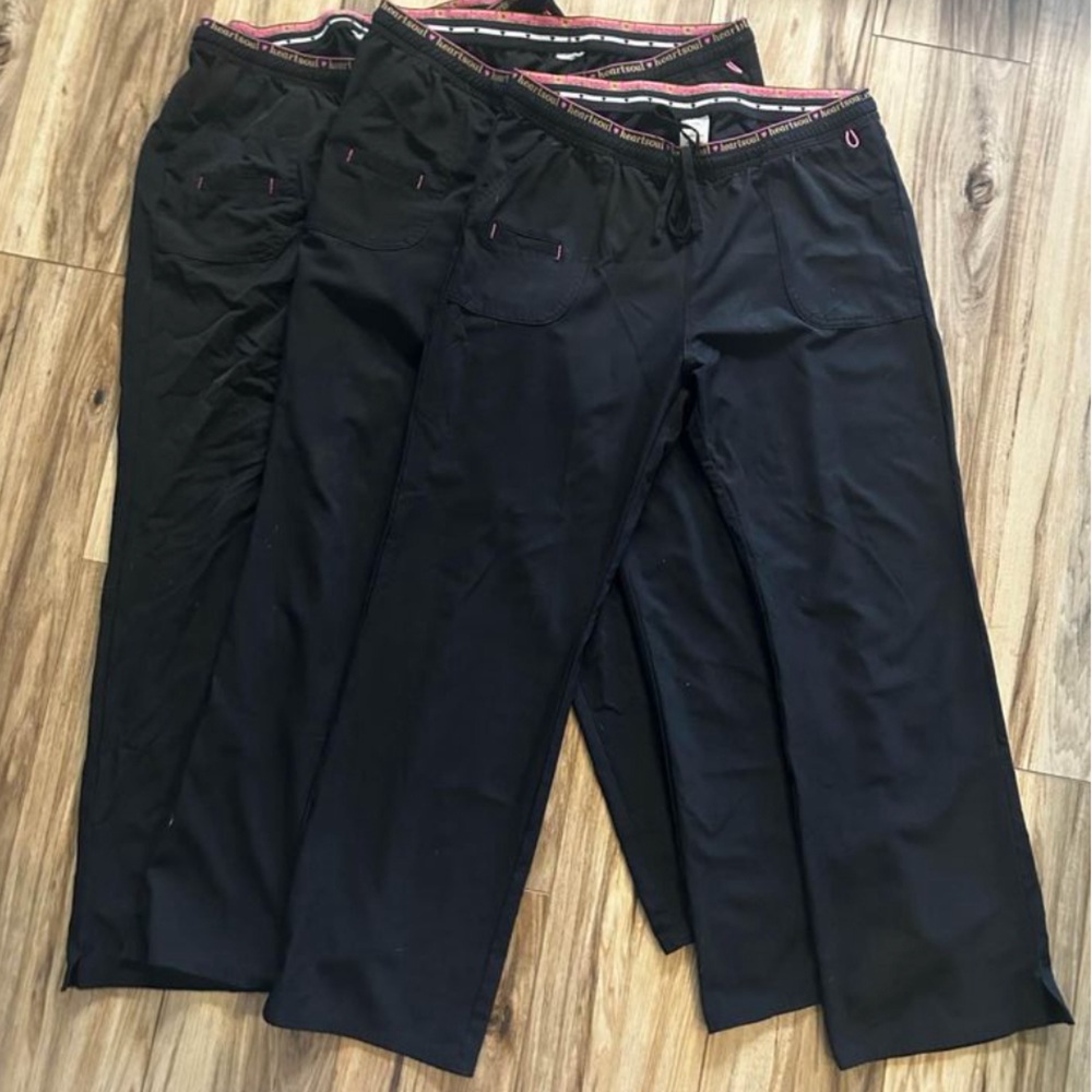 WOMENS SCRUB PANTS- GREAT CONDITION! LOT OF THREE- HEARTSOUL LARGE